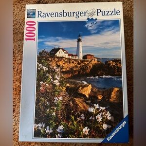 Ravensburger Coastal Lighthouse Puzzle - Blue, White, Brown
